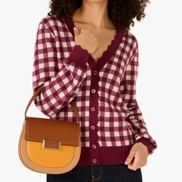 ♠️kate spade Reegan Colorblock Saddle Crossbody Bag, Squash Blossom Multi NWT